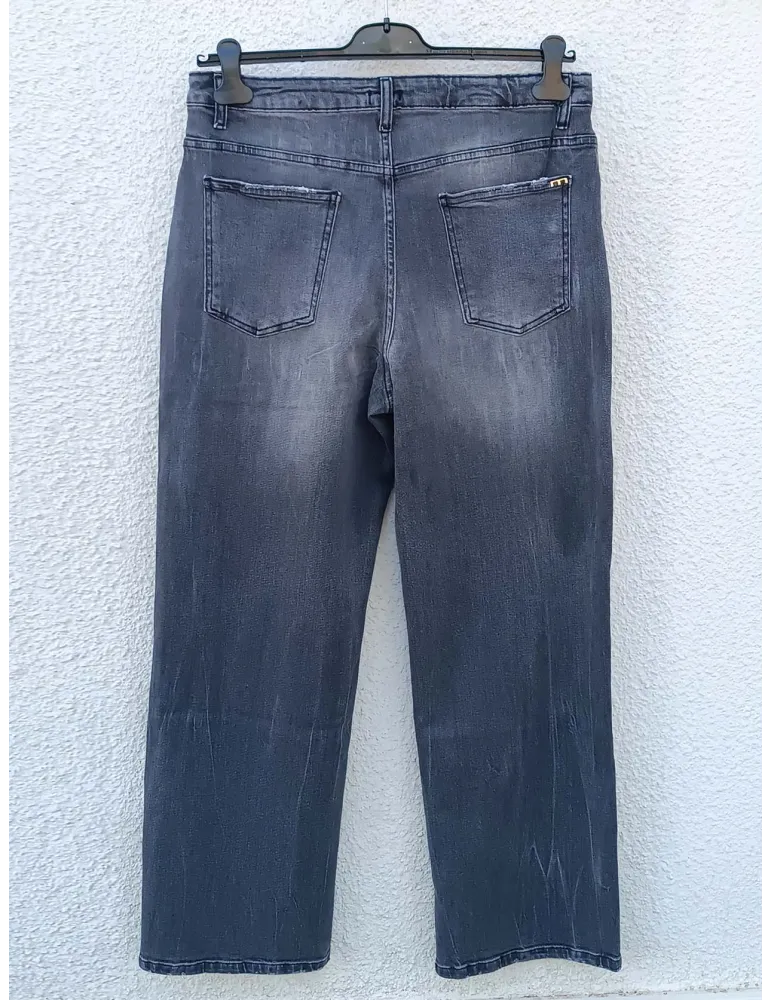 Grey Palazzo Jeans with Rhinestones Plussize Italian More by Siste's