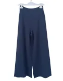 Blue Pure Merino Wool Palazzo Trousers jumpsuit style