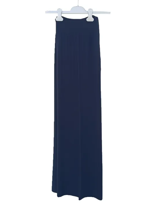 Blue Pure Merino Wool Palazzo Trousers jumpsuit style