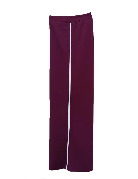 Burgundy and Vanilla Stripe Hoodie & Trousers Set | Plus size jumpsuit