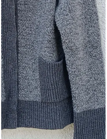 Frida Madè Italy | Grey alpaca and merino wool bouclè knitted jacket 2