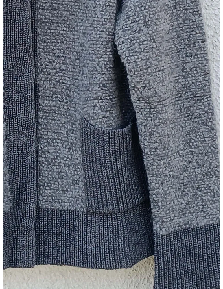 Frida Madè Italy | Grey alpaca and merino wool bouclè knitted jacket