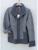 Frida Madè | Cardigan grosso in lana e alpaca bouclè grigio melange