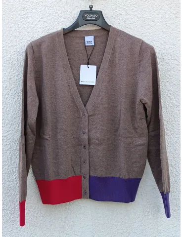 Denim Blue merino wool Cardigan Jacket |Retro 70s Style |Volpato Italy