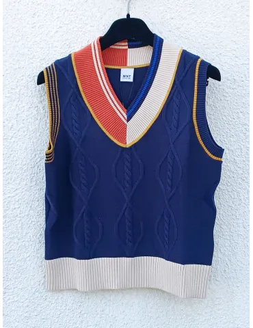 Blue, Yellow & Orange Knit Vest