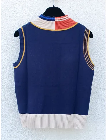 Gilet in maglia sul blu giallo e arancio | WNT colleccion 2