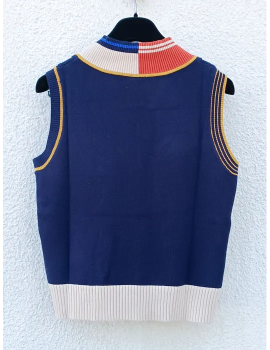 Blue, Yellow & Orange Knit Vest