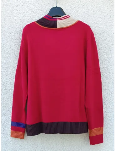 Maglia rossa con inserti sul viola, beige e marrone | WNT colleccion 2