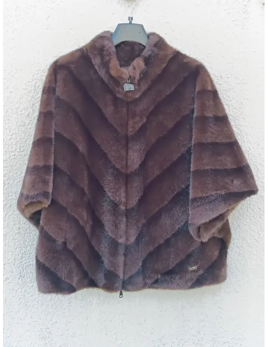 Brown Shearling-Effect Short Hooded Jacket - Faux fur bomber coat