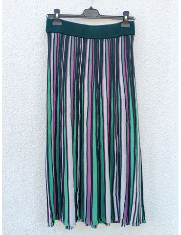 Gonna midi plissè viscosa ultra colorata | WNT Collection