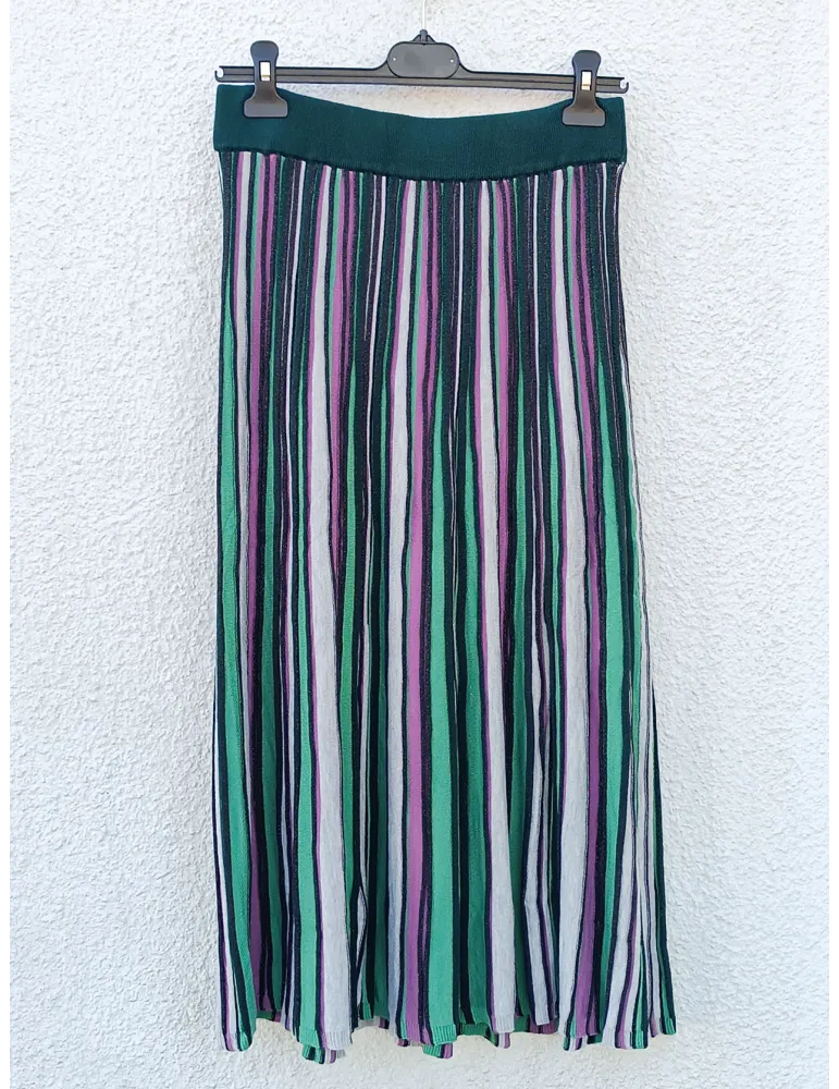 Cool palette Multicolored Pleated Midi Skirt by WNT plus size available