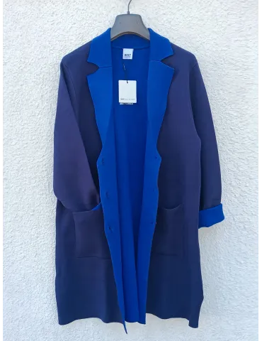 Blue Milano-Stitch Viscose Coat with China Blue Interior by WNT
