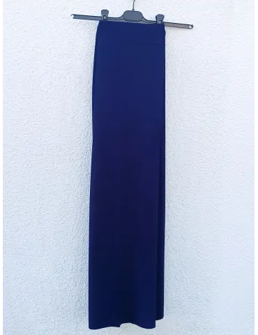 Pantaloni palazzo blu in jersey crepe di viscosa punto stoffa WNT