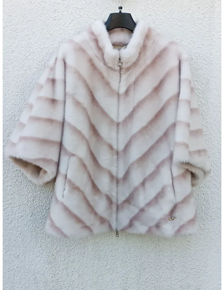 Giacca mantella in eco pelliccia interno montone | Riva Tricot