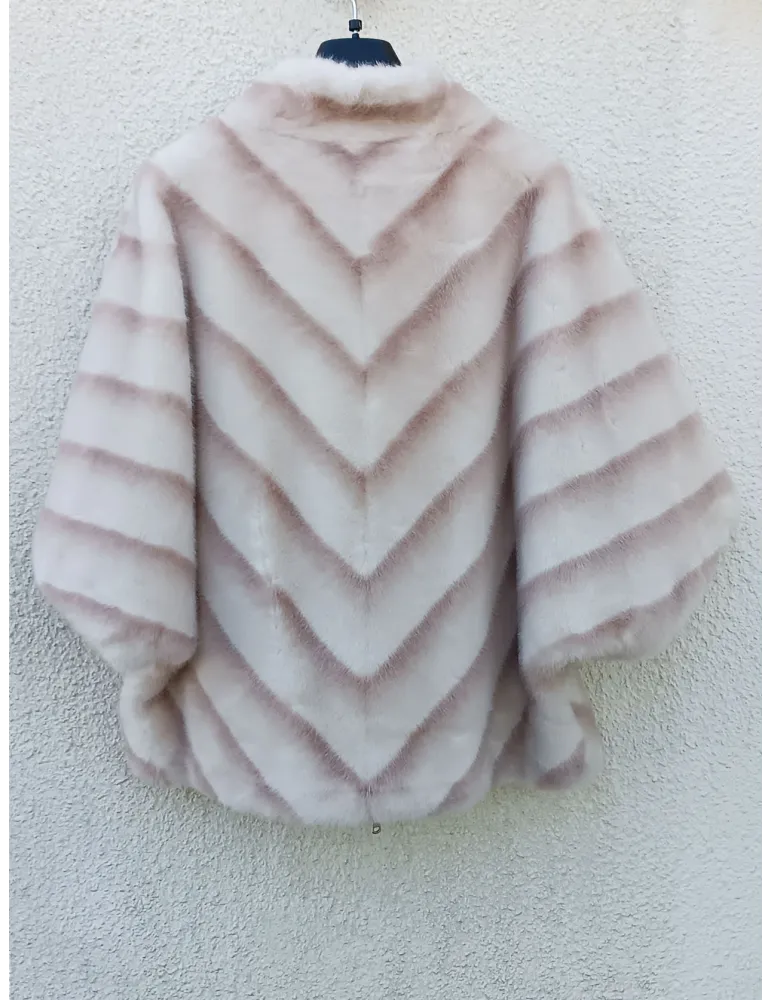 Giacca mantella in eco pelliccia interno montone | Riva Tricot