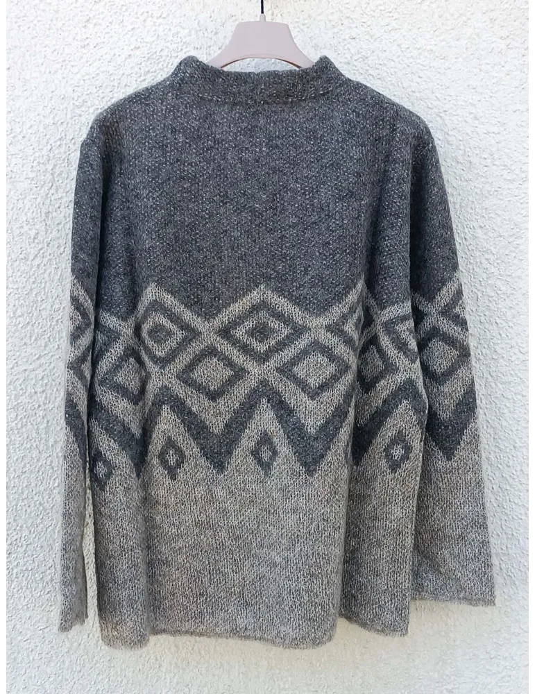 Frida Madè | Maglione grosso con losanghe in alpaca e mohair