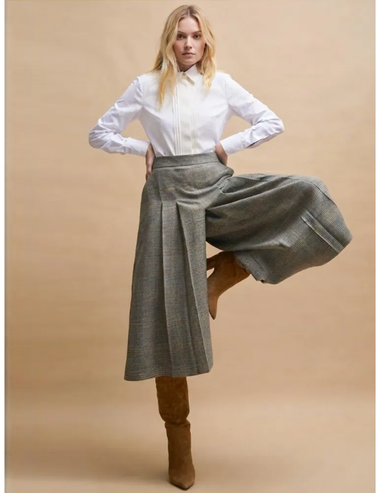 Butter White Wool and Viscose Crepe Shirt by Amethist