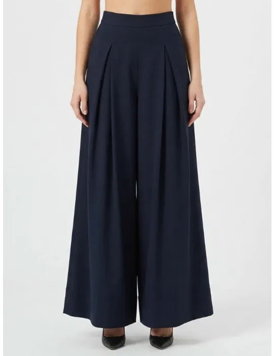 Gonna pantalone elegante lunga nera in cady by Amethist fino alla 50