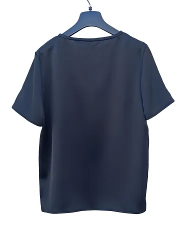 Completo t-shirt gonna midi portafoglio raso nero e pizzo - Amethist 2