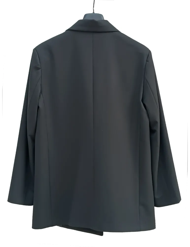 Black Satin and Cady Waistcoat with Sequin Embroidery by Amethist