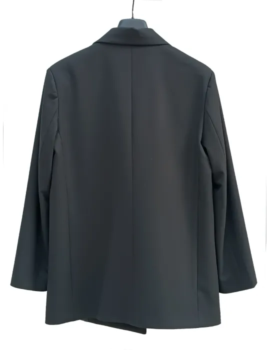 Black Satin and Cady Waistcoat with Sequin Embroidery by Amethist