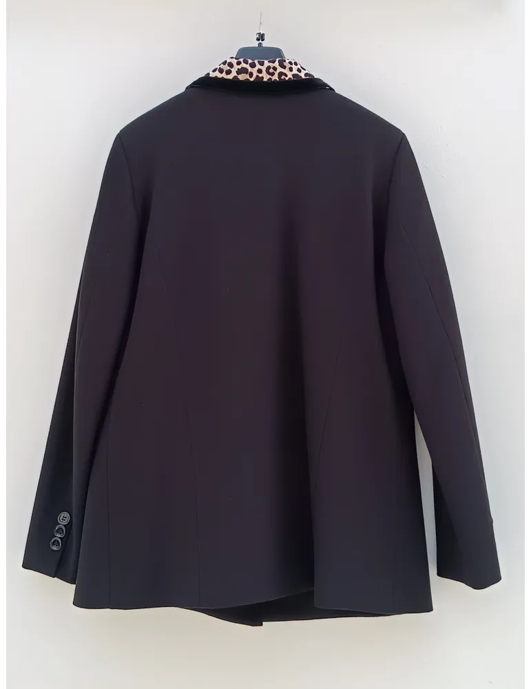 Francesca Mercuriali Black tuxedo jacket with animal profiles