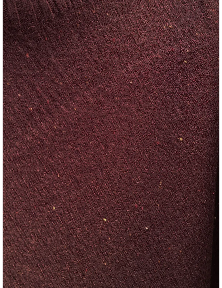 Brown Melange Wool Roll-Neck Sweater | Plus size Italian Knitwear