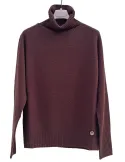 Maglione dolcevita donna in pura lana marrone melange | Riva Tricot
