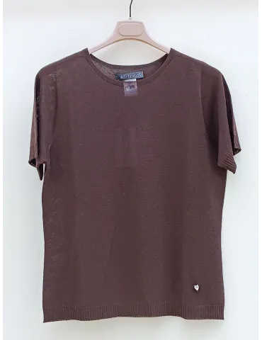 Brown Wool-Blend Twinset with Micro-Sequins 2