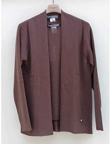 Twinset lana marrone con micro paillettes Riva Tricot fino alla 4XL