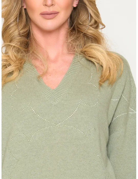 Frida Madè | Silver grey sequins precious wools kimono sweater
