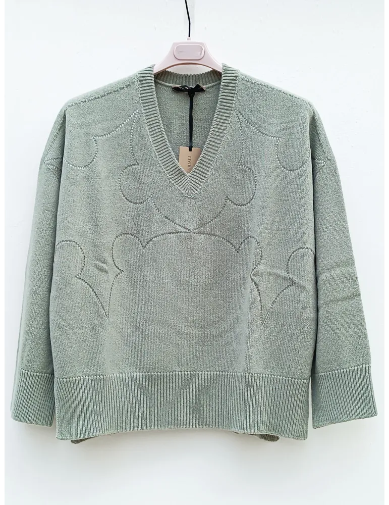 Frida Madè | Silver grey sequins precious wools kimono sweater