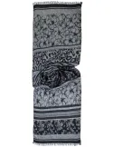 Sciarpa elegante jacquard in lurex argento e nero by Bissoli