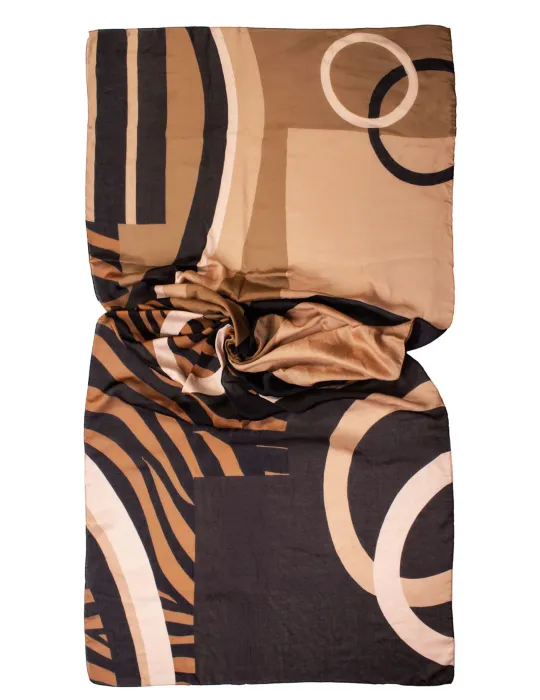 Bissoli Brown scarf with geometrical print
