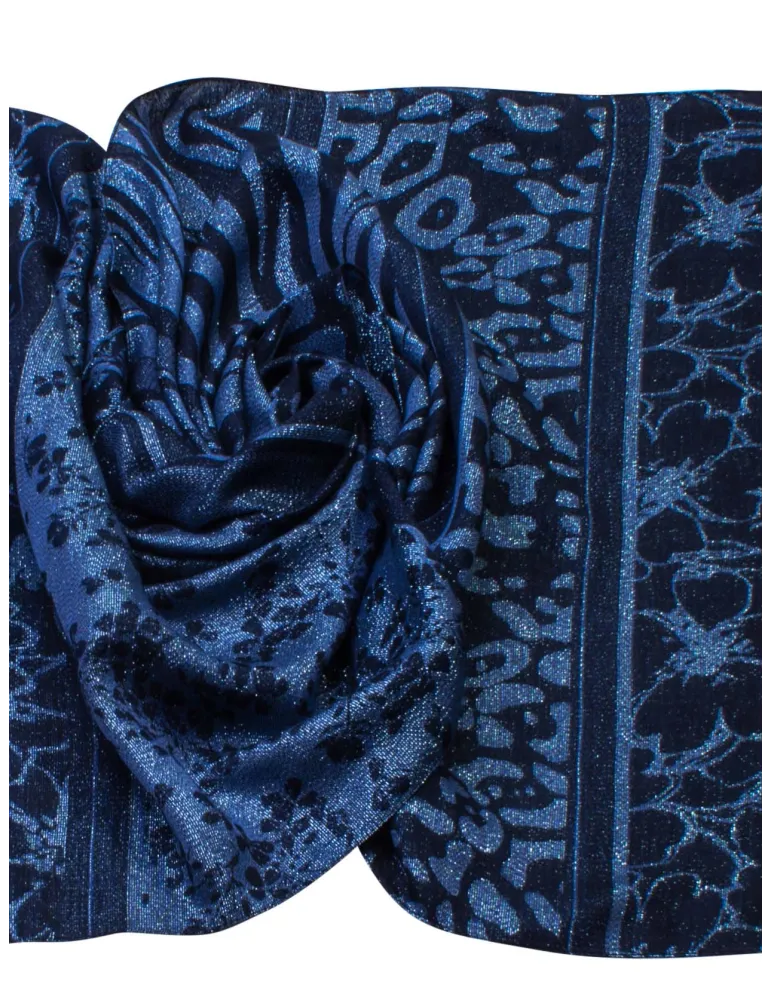 Bissoli Italian accessories | Blue and black jacquard formal scarf