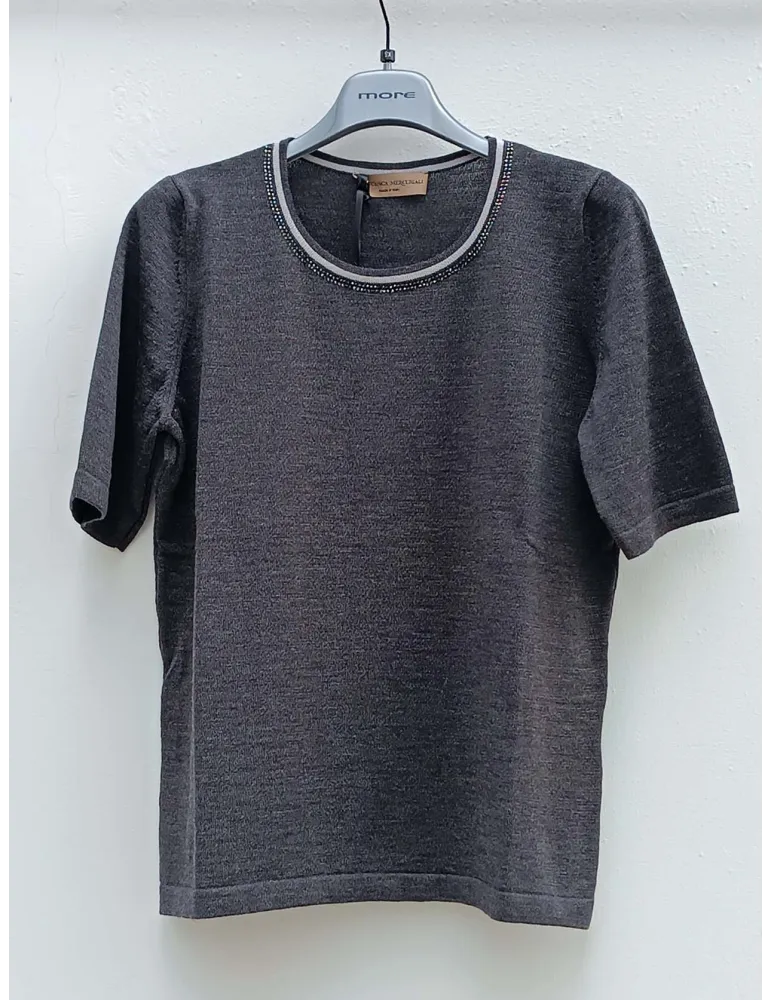 Francesca Mercuriali Italian knitwear | Grey wool two pieces twinset