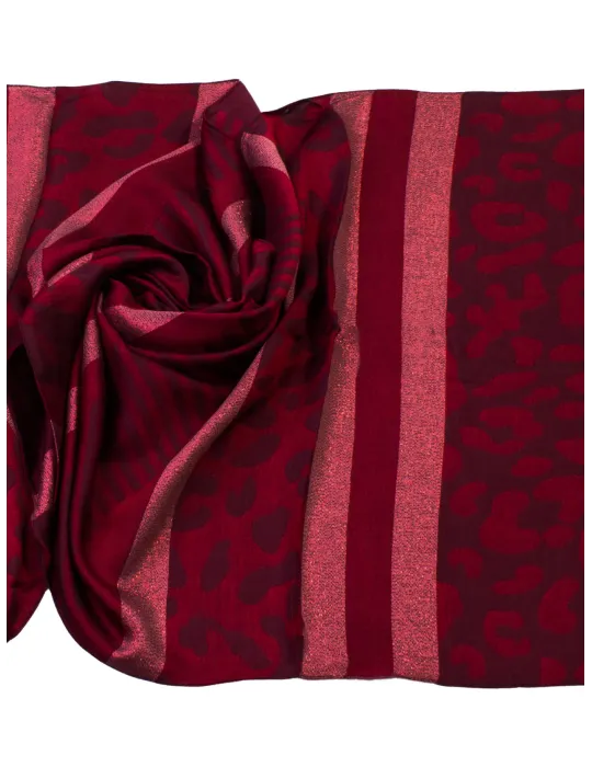 Bissoli Red and black jacquard formal scarf with red lurex thread