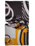 Bissoli Printed Scarf in black, grey and mustard yellow