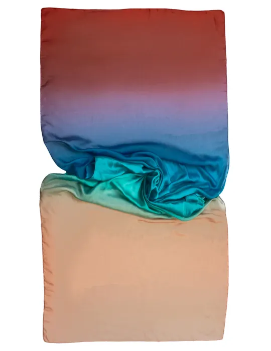 Bissoli Italian accessories | Scarf in Orange Aqua Green and nude pink