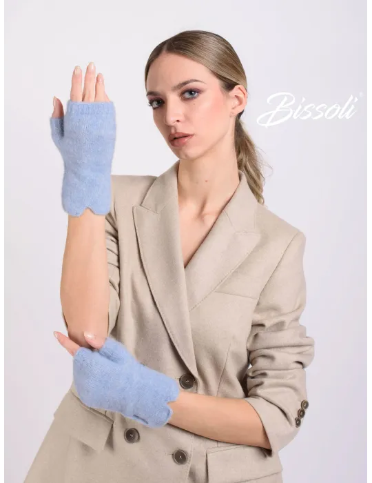 Guanti senza dita in morbidissima lana alpaca e merino Bissoli
