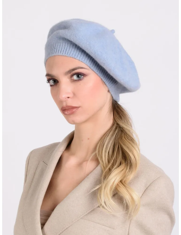 Stylish women's fashion Hats | Grey alpaca merino wool beret | Bissoli