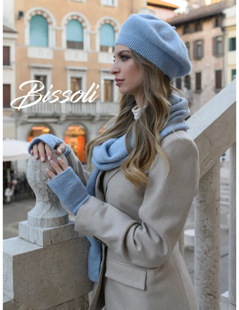 Stylish women's fashion Hats | Grey alpaca merino wool beret | Bissoli