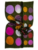 Bissoli Italian accessories | Green and fuchsia batik printed scarf