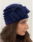 Cappelli donna Complit | Cappello in pura lana con fiocco e piume