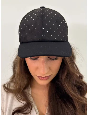 Cappelli donna Complit | Fantino nero con micro-strass