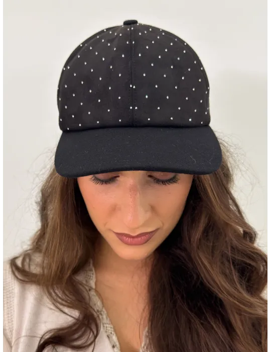Black riding cap with a rhinestones cascade by Complit