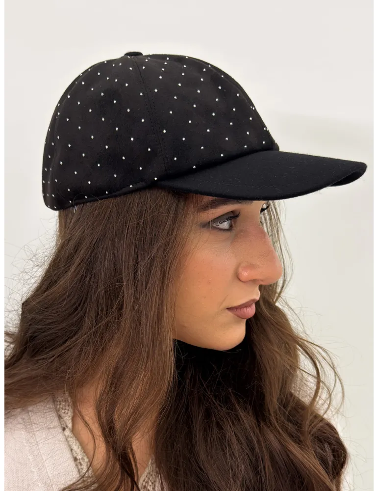 Cappelli donna Complit | Fantino nero con micro-strass