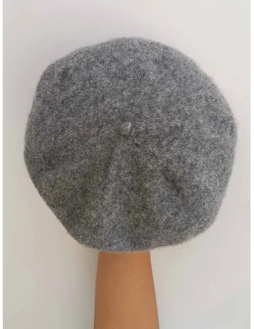 Stylish women's fashion Hats | Grey alpaca merino wool beret | Bissoli