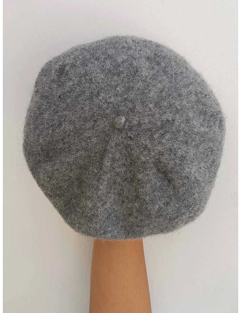 Stylish women's fashion Hats | Grey alpaca merino wool beret | Bissoli