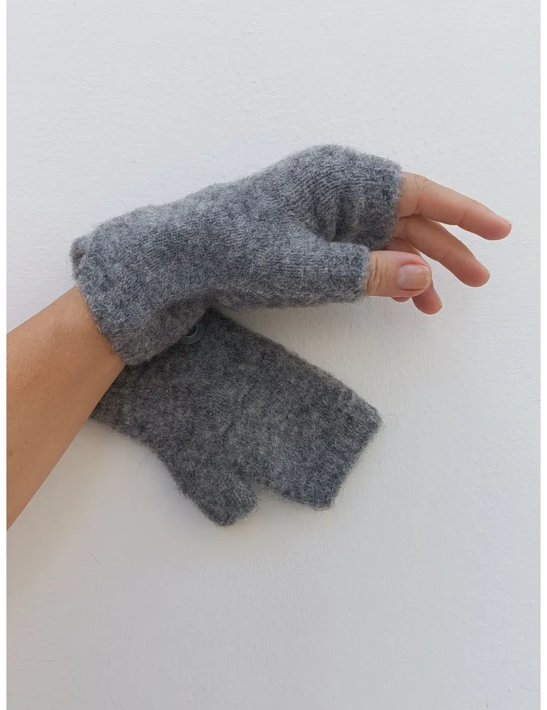 Guanti senza dita in morbidissima lana alpaca e merino Bissoli